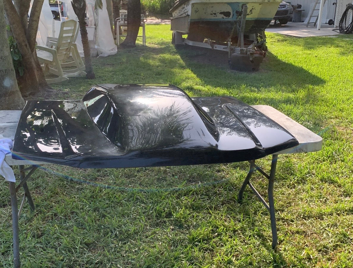 2004–2012 Chevy Colorado Fiberglass Hood – 4.5” Bubble (Pin-On)