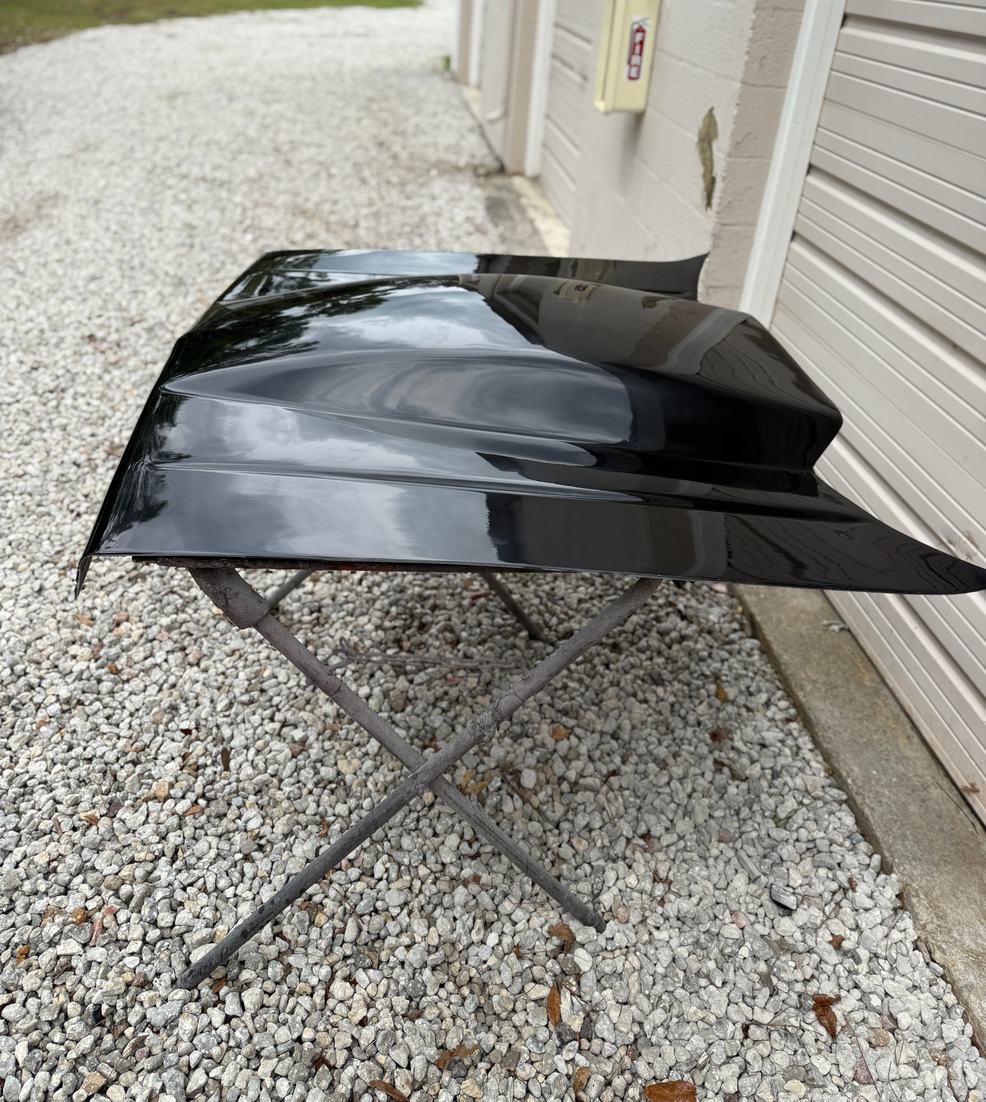     First gen S10 truck with 4.5 bubble scoop fiberglass hood installed Dubon Composites